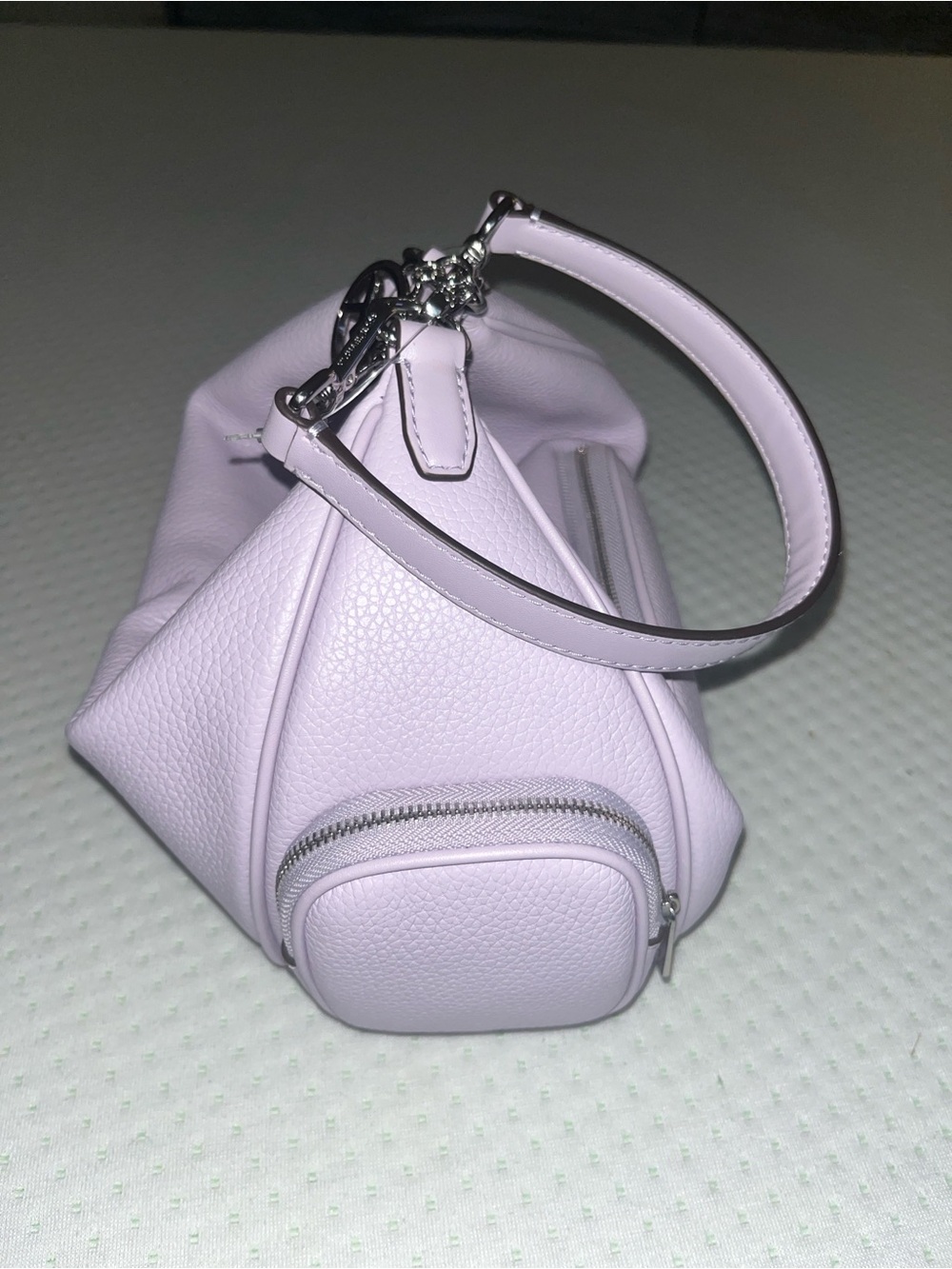 Michael Kors Lilac Pebbled Crossbody Bag with Silver Hardware - Picture 7 of 11